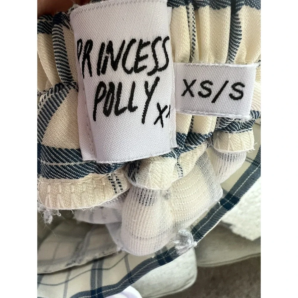 Princess Polly Blue White Plaid Pleated School Girl Lona Mini Skirt NWT XS/S - Picture 6 of 6